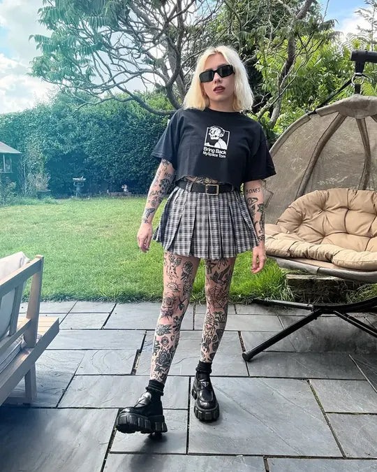 @sophieaddie wearing the Bring Back Tom tee